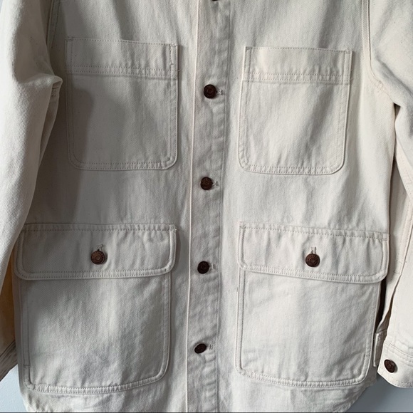 Madewell Ashford Chore Jacket Ecru Size XS Oversized Patch Pocket Shacket - Picture 7 of 12